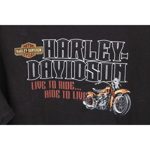 HARLEY DAVIDSON 2XL LIVE TO RIDE....RIDE TO LIVE AURORA, CO BLACK TEE T-SHIRT - Picture 3 of 7